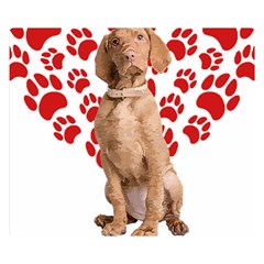 Vizsla Gifts T- Shirt Cool Vizsla Valentine Heart Paw Vizsla Dog Lover Valentine Costume T- Shirt One Side Premium Plush Fleece Blanket (small) by maxcute