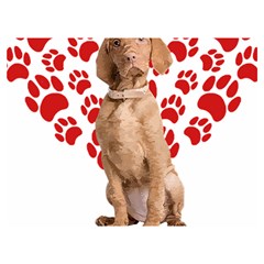 Vizsla Gifts T- Shirt Cool Vizsla Valentine Heart Paw Vizsla Dog Lover Valentine Costume T- Shirt One Side Premium Plush Fleece Blanket (extra Small) by maxcute