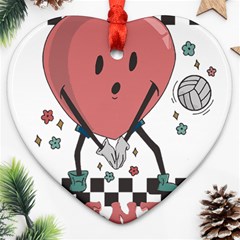 Volleyball Heart T- Shirt Retro Volleyball Valentines Day Shirt, Volleyball Is My Valentine, Volleyb Ornament (heart) by maxcute