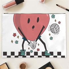 Volleyball Heart T- Shirt Retro Volleyball Valentines Day Shirt, Volleyball Is My Valentine, Volleyb Cosmetic Bag (xxl) by maxcute