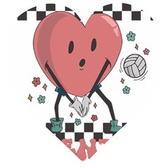 Volleyball Heart T- Shirt Retro Volleyball Valentines Day Shirt, Volleyball Is My Valentine, Volleyb Wooden Puzzle Heart by maxcute