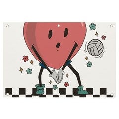 Volleyball Heart T- Shirt Retro Volleyball Valentines Day Shirt, Volleyball Is My Valentine, Volleyb Banner And Sign 6  X 4  by maxcute