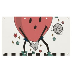 Volleyball Heart T- Shirt Retro Volleyball Valentines Day Shirt, Volleyball Is My Valentine, Volleyb Banner And Sign 7  X 4  by maxcute