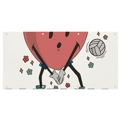 Volleyball Heart T- Shirt Retro Volleyball Valentines Day Shirt, Volleyball Is My Valentine, Volleyb Banner And Sign 8  X 4  by maxcute