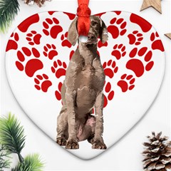 Weimaraner Gifts T- Shirt Cool Weimaraner Valentine Heart Paw Weimaraner Dog Lover Valentine Costume Ornament (heart) by maxcute