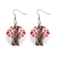 Weimaraner Gifts T- Shirt Cool Weimaraner Valentine Heart Paw Weimaraner Dog Lover Valentine Costume Mini Button Earrings by maxcute