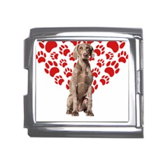 Weimaraner Gifts T- Shirt Cool Weimaraner Valentine Heart Paw Weimaraner Dog Lover Valentine Costume Mega Link Italian Charm (18mm) by maxcute