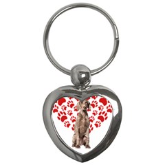 Weimaraner Gifts T- Shirt Cool Weimaraner Valentine Heart Paw Weimaraner Dog Lover Valentine Costume Key Chain (heart) by maxcute