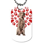 Weimaraner Gifts T- Shirt Cool Weimaraner Valentine Heart Paw Weimaraner Dog Lover Valentine Costume Dog Tag (Two Sides) Front