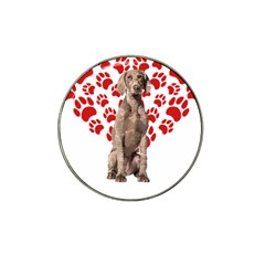 Weimaraner Gifts T- Shirt Cool Weimaraner Valentine Heart Paw Weimaraner Dog Lover Valentine Costume Hat Clip Ball Marker by maxcute