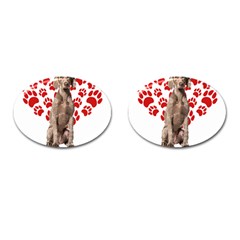 Weimaraner Gifts T- Shirt Cool Weimaraner Valentine Heart Paw Weimaraner Dog Lover Valentine Costume Cufflinks (oval) by maxcute