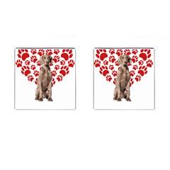 Weimaraner Gifts T- Shirt Cool Weimaraner Valentine Heart Paw Weimaraner Dog Lover Valentine Costume Cufflinks (square) by maxcute