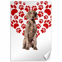 Weimaraner Gifts T- Shirt Cool Weimaraner Valentine Heart Paw Weimaraner Dog Lover Valentine Costume Canvas 12  X 18  by maxcute