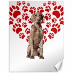 Weimaraner Gifts T- Shirt Cool Weimaraner Valentine Heart Paw Weimaraner Dog Lover Valentine Costume Canvas 18  x 24  17.8 x23.08  Canvas - 1