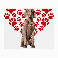 Weimaraner Gifts T- Shirt Cool Weimaraner Valentine Heart Paw Weimaraner Dog Lover Valentine Costume Small Glasses Cloth (2 Sides) by maxcute