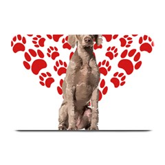 Weimaraner Gifts T- Shirt Cool Weimaraner Valentine Heart Paw Weimaraner Dog Lover Valentine Costume Plate Mats by maxcute