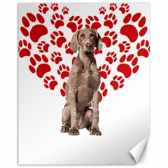 Weimaraner Gifts T- Shirt Cool Weimaraner Valentine Heart Paw Weimaraner Dog Lover Valentine Costume Canvas 11  X 14  by maxcute