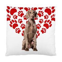 Weimaraner Gifts T- Shirt Cool Weimaraner Valentine Heart Paw Weimaraner Dog Lover Valentine Costume Standard Cushion Case (one Side) by maxcute