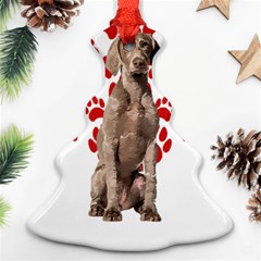 Weimaraner Gifts T- Shirt Cool Weimaraner Valentine Heart Paw Weimaraner Dog Lover Valentine Costume Christmas Tree Ornament (two Sides) by maxcute