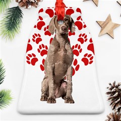 Weimaraner Gifts T- Shirt Cool Weimaraner Valentine Heart Paw Weimaraner Dog Lover Valentine Costume Bell Ornament (two Sides) by maxcute