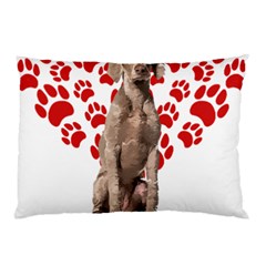 Weimaraner Gifts T- Shirt Cool Weimaraner Valentine Heart Paw Weimaraner Dog Lover Valentine Costume Pillow Case (two Sides) by maxcute