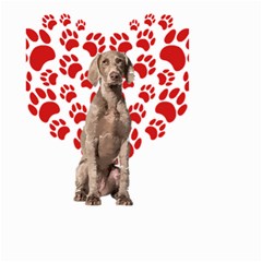 Weimaraner Gifts T- Shirt Cool Weimaraner Valentine Heart Paw Weimaraner Dog Lover Valentine Costume Small Garden Flag (two Sides) by maxcute