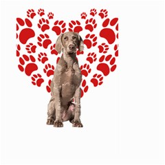 Weimaraner Gifts T- Shirt Cool Weimaraner Valentine Heart Paw Weimaraner Dog Lover Valentine Costume Large Garden Flag (two Sides) by maxcute