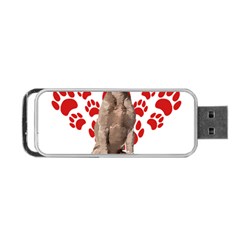 Weimaraner Gifts T- Shirt Cool Weimaraner Valentine Heart Paw Weimaraner Dog Lover Valentine Costume Portable Usb Flash (two Sides) by maxcute