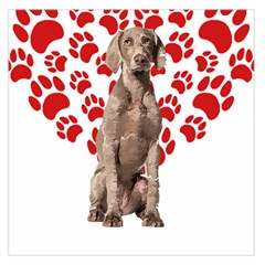 Weimaraner Gifts T- Shirt Cool Weimaraner Valentine Heart Paw Weimaraner Dog Lover Valentine Costume Square Satin Scarf (36  X 36 ) by maxcute