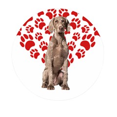 Weimaraner Gifts T- Shirt Cool Weimaraner Valentine Heart Paw Weimaraner Dog Lover Valentine Costume Mini Round Pill Box by maxcute