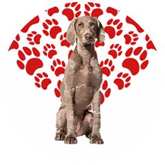 Weimaraner Gifts T- Shirt Cool Weimaraner Valentine Heart Paw Weimaraner Dog Lover Valentine Costume Wooden Puzzle Round by maxcute