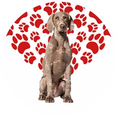 Weimaraner Gifts T- Shirt Cool Weimaraner Valentine Heart Paw Weimaraner Dog Lover Valentine Costume Wooden Bottle Opener (round) by maxcute