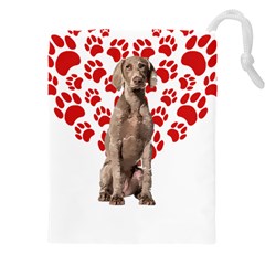 Weimaraner Gifts T- Shirt Cool Weimaraner Valentine Heart Paw Weimaraner Dog Lover Valentine Costume Drawstring Pouch (5xl) by maxcute