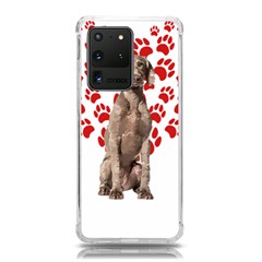 Weimaraner Gifts T- Shirt Cool Weimaraner Valentine Heart Paw Weimaraner Dog Lover Valentine Costume Samsung Galaxy S20 Ultra 6 9 Inch Tpu Uv Case by maxcute