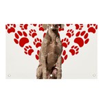 Weimaraner Gifts T- Shirt Cool Weimaraner Valentine Heart Paw Weimaraner Dog Lover Valentine Costume Banner and Sign 5  x 3  Front