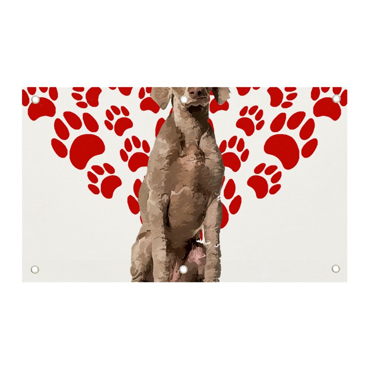 Weimaraner Gifts T- Shirt Cool Weimaraner Valentine Heart Paw Weimaraner Dog Lover Valentine Costume Banner and Sign 5  x 3 