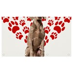 Weimaraner Gifts T- Shirt Cool Weimaraner Valentine Heart Paw Weimaraner Dog Lover Valentine Costume Banner and Sign 7  x 4  Front