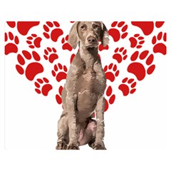 Weimaraner Gifts T- Shirt Cool Weimaraner Valentine Heart Paw Weimaraner Dog Lover Valentine Costume One Side Premium Plush Fleece Blanket (medium) by maxcute