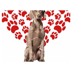 Weimaraner Gifts T- Shirt Cool Weimaraner Valentine Heart Paw Weimaraner Dog Lover Valentine Costume Premium Plush Fleece Blanket (extra Small) by maxcute