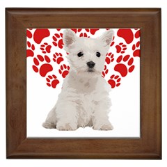 West Highland White Terrier Gift T- Shirt Cute West Highland White Terrier Valentine Heart Paw West Framed Tile by maxcute