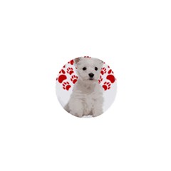 West Highland White Terrier Gift T- Shirt Cute West Highland White Terrier Valentine Heart Paw West 1  Mini Buttons by maxcute