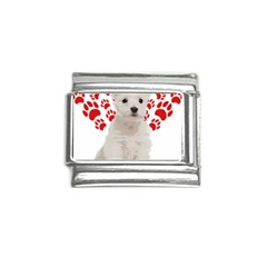 West Highland White Terrier Gift T- Shirt Cute West Highland White Terrier Valentine Heart Paw West Italian Charm (9mm) by maxcute