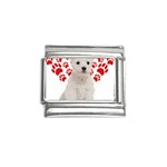 West Highland White Terrier Gift T- Shirt Cute West Highland White Terrier Valentine Heart Paw West Italian Charm (9mm) Front