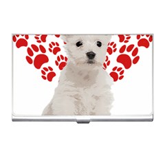 West Highland White Terrier Gift T- Shirt Cute West Highland White Terrier Valentine Heart Paw West Business Card Holder by maxcute