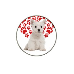 West Highland White Terrier Gift T- Shirt Cute West Highland White Terrier Valentine Heart Paw West Hat Clip Ball Marker (4 Pack) by maxcute