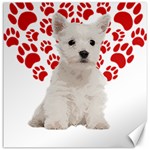 West Highland White Terrier Gift T- Shirt Cute West Highland White Terrier Valentine Heart Paw West Canvas 20  x 20  19 x19.27  Canvas - 1