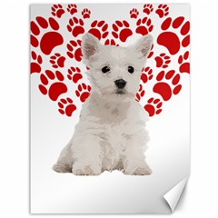 West Highland White Terrier Gift T- Shirt Cute West Highland White Terrier Valentine Heart Paw West Canvas 36  X 48  by maxcute