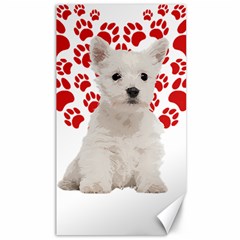 West Highland White Terrier Gift T- Shirt Cute West Highland White Terrier Valentine Heart Paw West Canvas 40  X 72  by maxcute