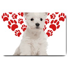 West Highland White Terrier Gift T- Shirt Cute West Highland White Terrier Valentine Heart Paw West Large Doormat by maxcute