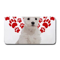 West Highland White Terrier Gift T- Shirt Cute West Highland White Terrier Valentine Heart Paw West Medium Bar Mat by maxcute